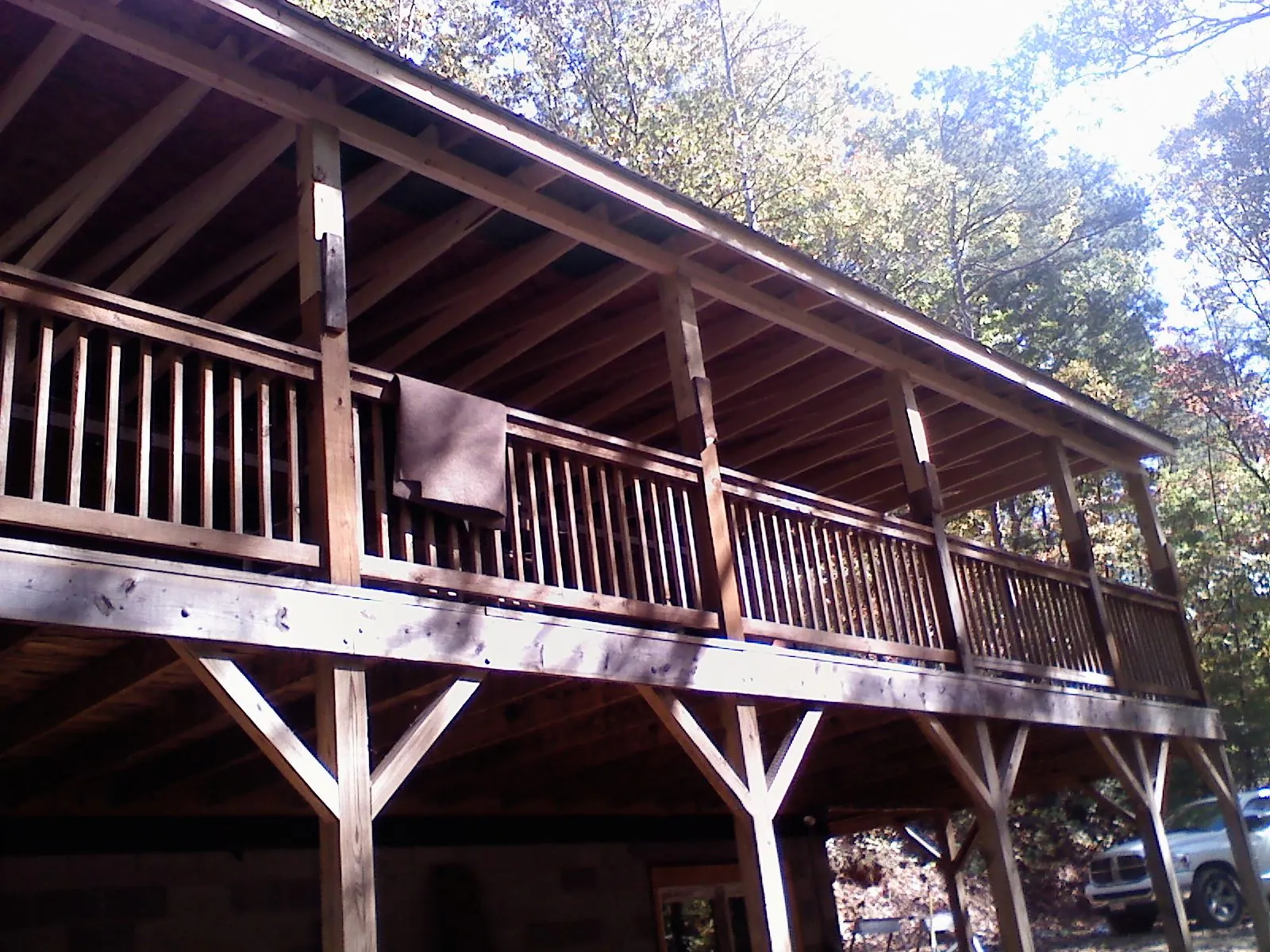 Timber framing under a new elevated porch and deck — Roof Leak Repair in Grovetown by Roofing Brothers